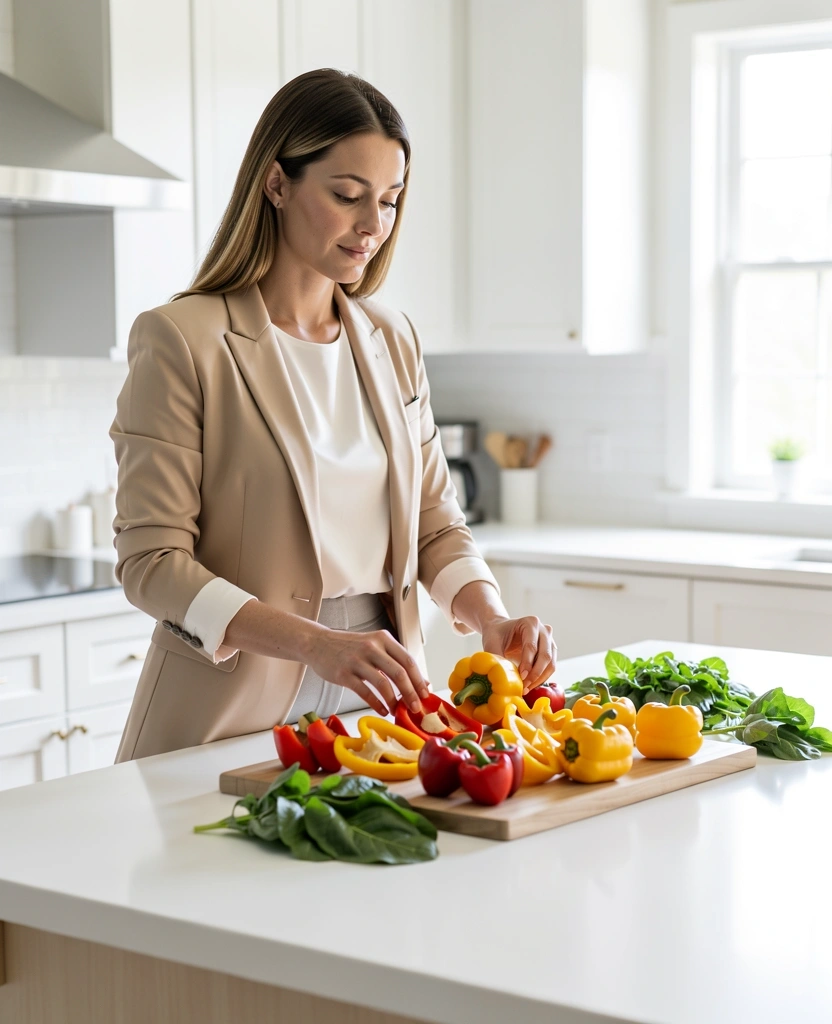 Nutricionista profesional en ambiente de bienestar